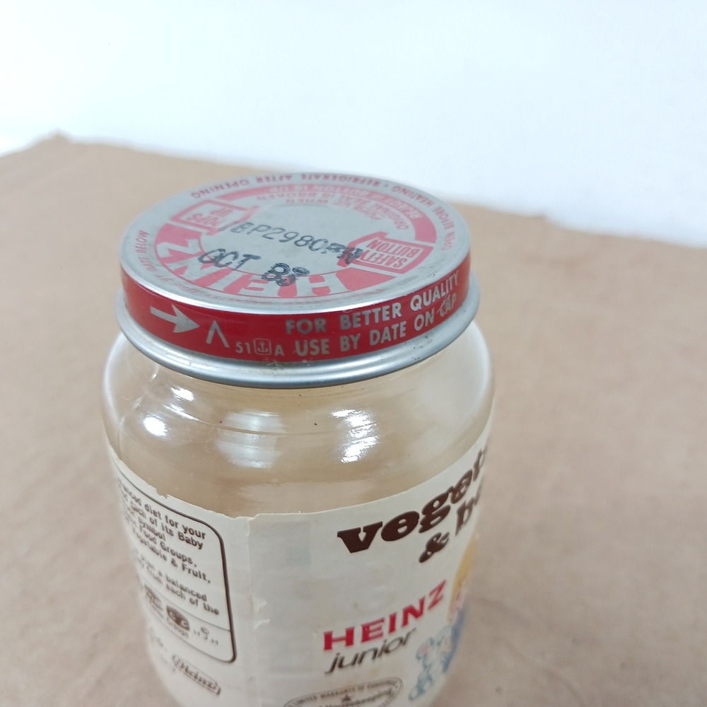 Vintage 1980s Baby Food Jars Lot Heinz Beech-Nut Glass Advertising Prop 3pc - Picture 14 of 16